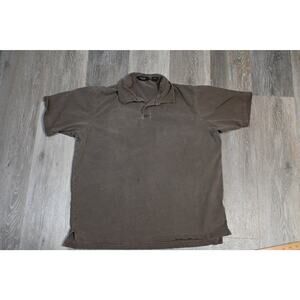 Eddie Bauer Polo Shirt Men’s Large Brown Faded Cotton Short Sleeve